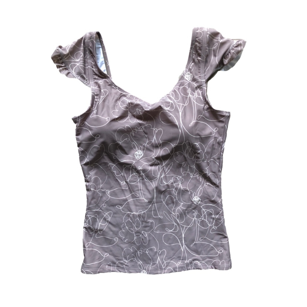 Women's Brynn & Brooke Swimsuit Top S Brown White